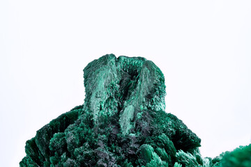 malachite macro photography. From  Lualaba, DR Congo. detail texture background. close-up raw rough unpolished semi-precious gemstone
