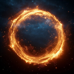 Ring aus Feuer und Flammen auf schwarzen Hintergrund
