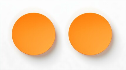 Two Orange round Paper Notes on a white Background. Brainstorming Template with Copy Space