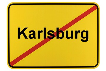 Illustration eines Ortsschildes der Gemeinde Karlsburg in Mecklenburg-Vorpommern