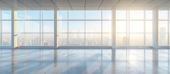 Empty Office Space with Large Windows: A Majestic Display of Empty, Office Space with Large Windows Brimming with Possibilities