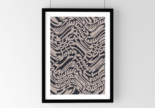 Typography Poster Design Layout with Wavy Liquid Text