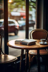 World Book Day. Stack of books. Cafe bookstore