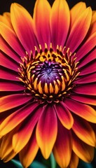 Obraz premium Colorful Elegance Close-up of a Sunlit Flower with Purple and Orange Hues