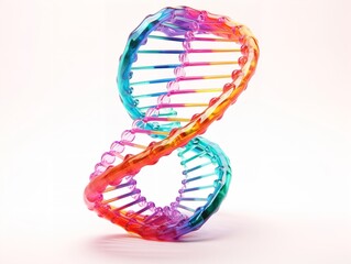 DNA Helix Unraveling Science and Identity Isolated on White Background AI Generated