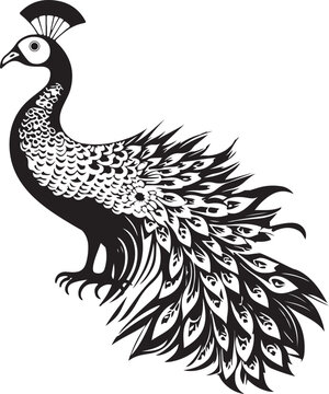 peacock silhouette image vector file 5.eps