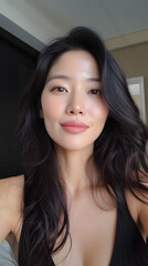 Fototapeta premium 40 year old asian talking selfie
