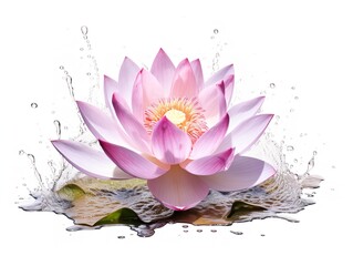 Lotus Flower Blooming in Mud Purity and Resilience Isolated on White Background AI Generated