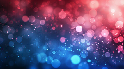 Shimmering Lights: Blue and Red Bokeh Background