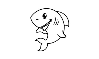 Fish line art vector illustration