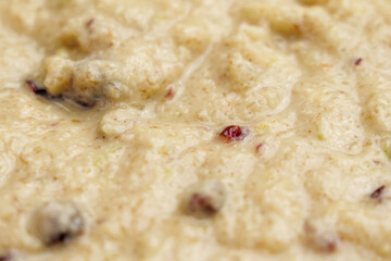 Fresh keto dough with almond and coconut flour and blueberries