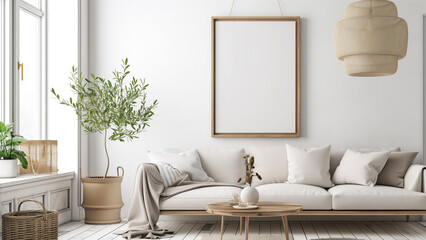 Minimalist Elegance: Drawing Room with Blank Wall