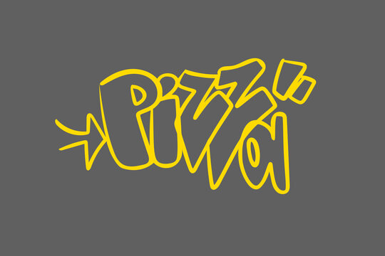 pizza graffiti vector isolated, art