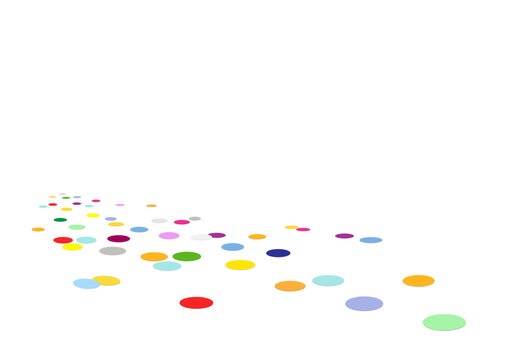Party bunte liegende Konfetti, 
Vektor Illustration isoliert auf wei&szlig;em Hintergrund
