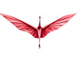Origami Crane Taking Flight Hope and Elegance Isolated on White Background AI Generated