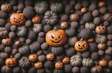 Tło święta Halloween, straszna dynia symbolem święta. - obrazy, fototapety, plakaty