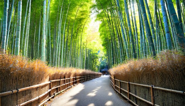 bamboo forest of arashiyama near kyoto japan