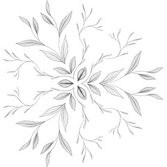 Floral Mandala design in black color. Dot work and line work. Tattoo design
