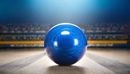 blue bowling ball - obrazy, fototapety, plakaty
