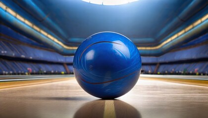 blue bowling ball - obrazy, fototapety, plakaty
