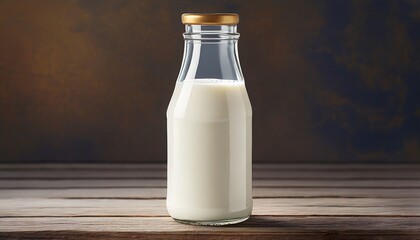 milk a glass bottle with twist off screw cap image