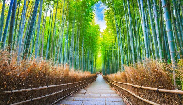 bamboo groves bamboo forest in arashiyama kyoto japan