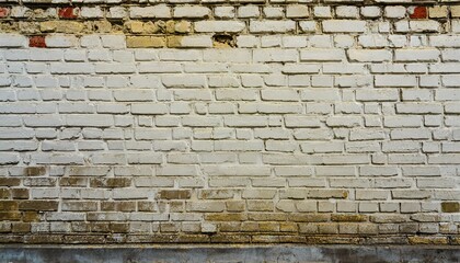 urban background white ruined industrial brick wall whith copy space