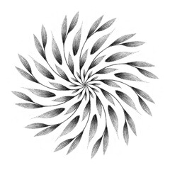 Floral Mandala design in black color. Dot work .Tattoo design