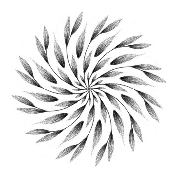 Floral Mandala design in black color. Dot work .Tattoo design