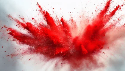  bright red holi paint color powder festival explosion burst white background industrial print concept background © Raymond