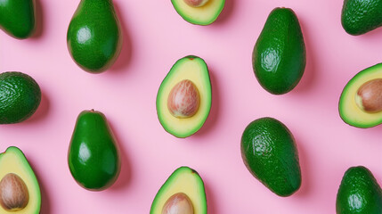 Vibrant Pink and Avocado Pop Art Design - A Summer Food Concept