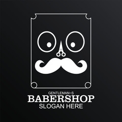 Babershop logo design simple concept Premium Vector