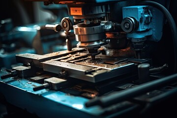 Fototapeta na wymiar Close-Up of a Metal Cutting Machine