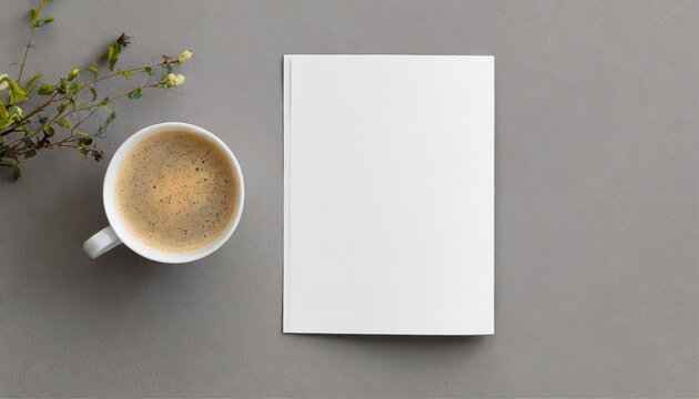 blank white brochure a4 top up view