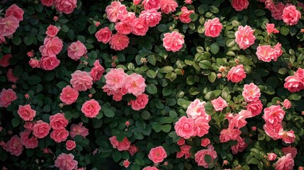 Fototapeta premium Rose bush texture background generative AI