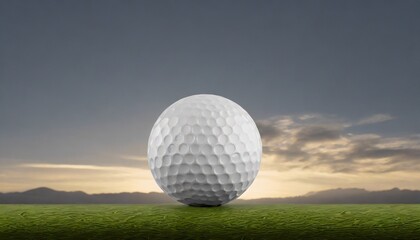 golf ball on white background 3d rendering