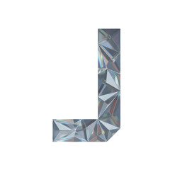 Low Poly 3D Letter J in Dispersion Diamond glass