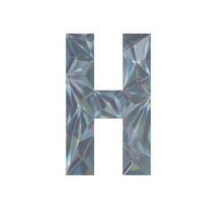 Low Poly 3D Letter H in Dispersion Diamond glass