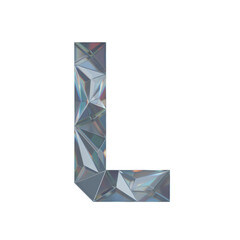 Low Poly 3D Letter L in Dispersion Diamond glass