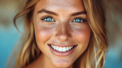 Healthy woman smiling