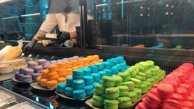 Pastry shop with delicious sweet cakes in 5 stars resort spa hotel 