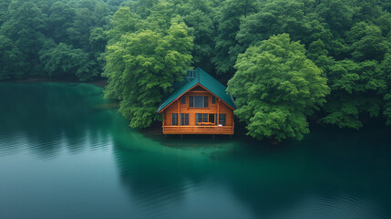 Fototapeta na wymiar Cabin on the water