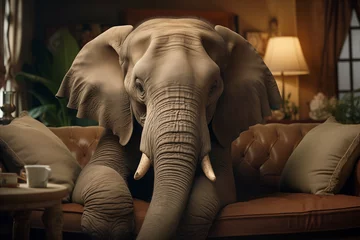 Zelfklevend Fotobehang Concpet of elephant in the room © Madeleine Steinbach
