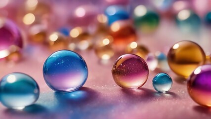 Beautiful soap bubbles in delicate pastel colors, colorful background with bubbles shimmering in the light.Ai generative