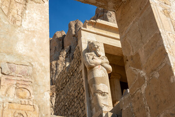 Statue of Pharoah Hatshepsut in the Mortuary Temple of Hatshepsut near Luxor, Egypt