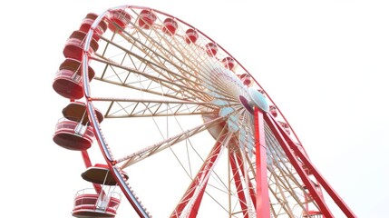 Beautiful large Ferris wheel isolated on white background