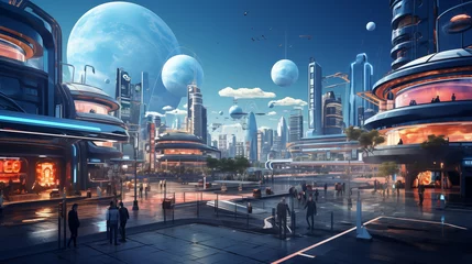 Foto op Plexiglas Cosmopolitan Future: A Vision of Urban Utopia © heroimage.io