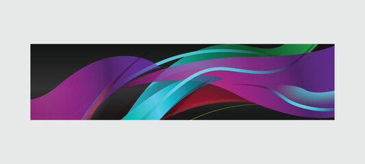 Vibrant gradient dynamic abstract horizontal banner cover