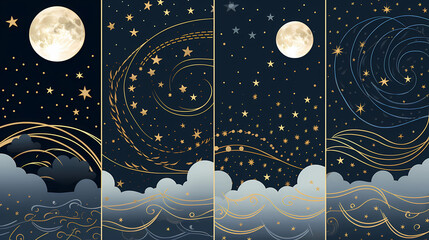 Obraz premium Celestial Sky Pattern