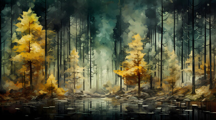 Abstract Forestscape